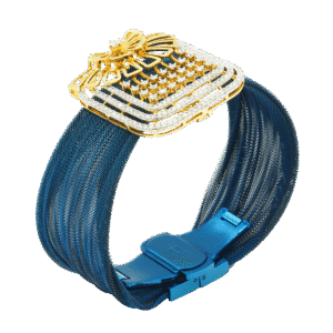 Blue band +clip dia bracelet(14kt)