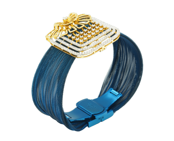 Blue band +clip dia bracelet(14kt)