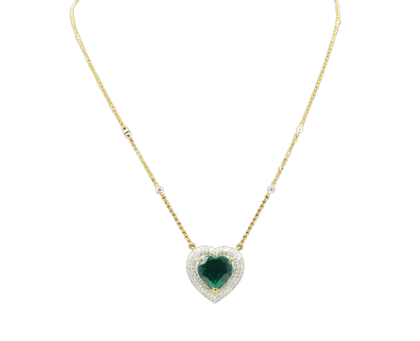 Heart Green Stone + Chain