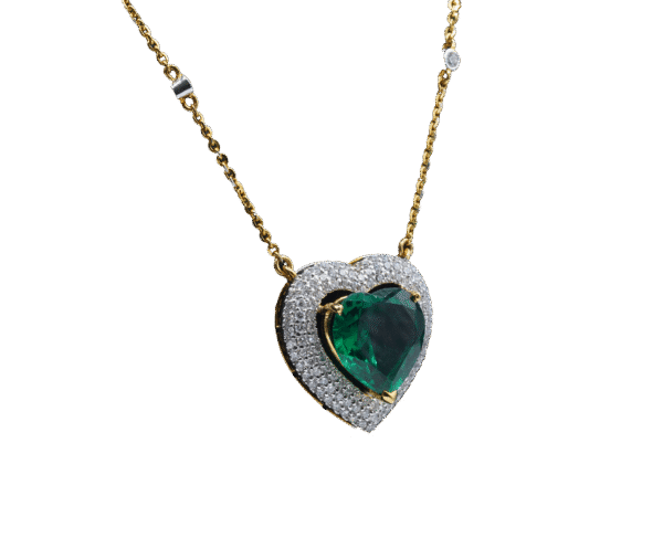 Heart Green Stone + Chain - Image 2