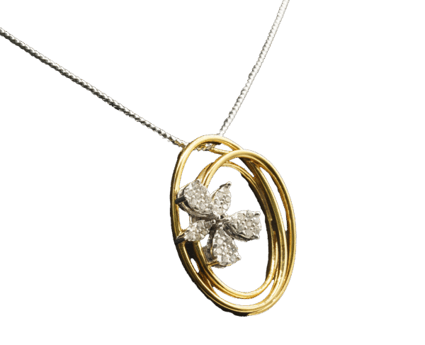 Oval + flower (14kt) - Image 2