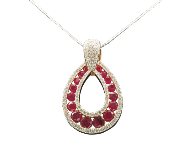 Pink stone drop style(14kt)