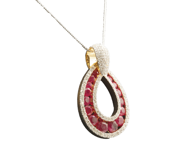 Pink stone drop style(14kt) - Image 2