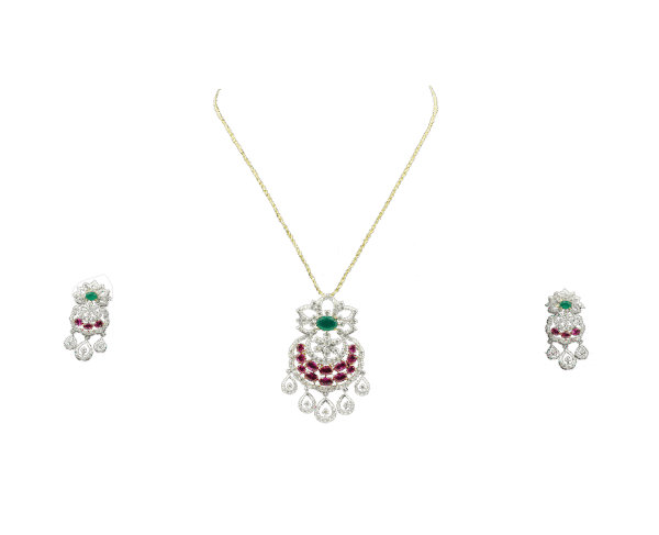 Red N Green Stone Flower(14kt)